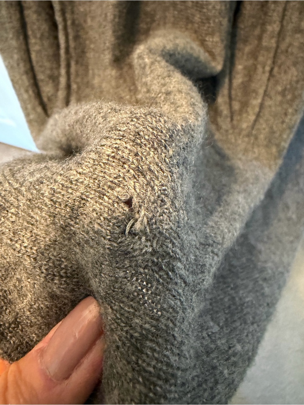 Garnet Hill Gray Cashmere Turtleneck Pocket Sweater - Picture 9 of 11